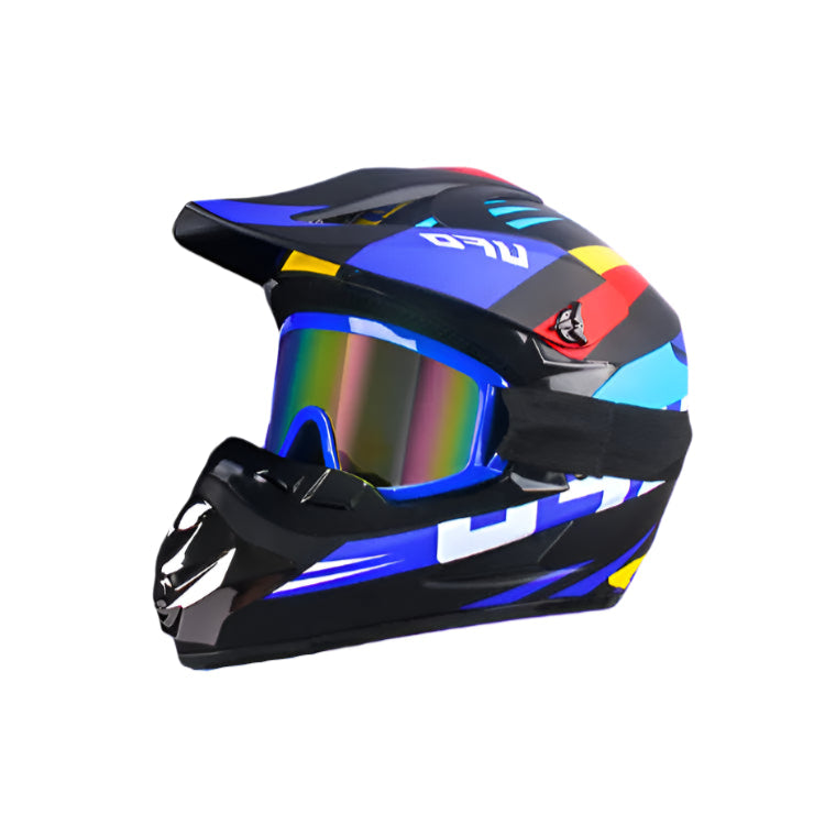 Off-Road Motocross Blue Black DOT Riding Motorcycle Helmet