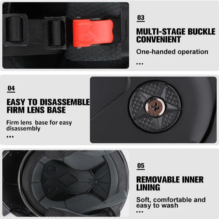 UCHOOSE Safety Helmet with Visor – DOT Approved